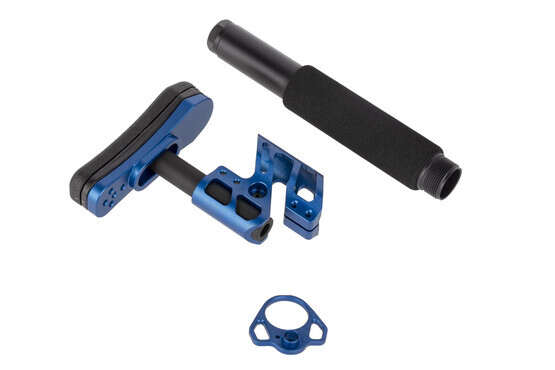 Odin Works Zulu 2.0 kit includes Zulu 2.0 stock, padded Blue pistol buffer tube, and ambidextrous sling mount end plate